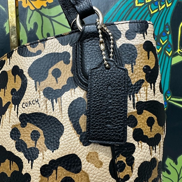 Coach Edie Wild Beast Print Leather Shoulder Bag with Crossbody Strap - Picture 6 of 14